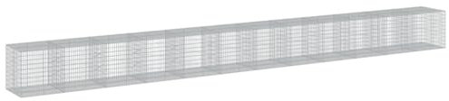 vidaXL Gabionkorg med skydd 1200x100x100 cm galvaniserat järn, gabionkorg, stenmur, gabionmur, gabionkorgar, stenmurar, gabinmurar, gabionvägg