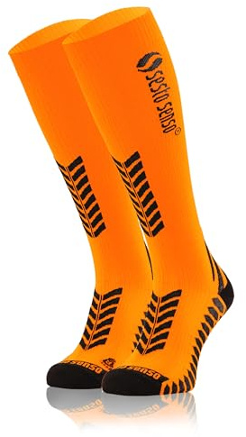 Sesto Senso Calcetines de Compresión Deporte Colores Altos Hombre Mujer 35-38 Naranja