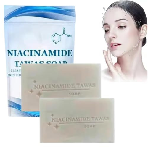 Naicinamid-Seife, Niacinamid-Seife für Gesicht und Körper, Niacinamid-Seife, reinigt die Haut tief, feuchtigkeitsspendende Badeseife (2 Stück)