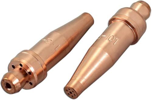 RIVERWELD Acetylen-Schneiddüsen 3-101 Größe 1 & 1-3-101, 2 Stück | für Victor Style Sauerstoff-Autogen-Schneidbrenner aus Kupfer
