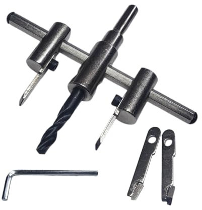 FAST WORLD SHOPPING ® Fresa Circolare Regolabile 30 mm - 120 mm, Sega a Tazza, Compasso Punta Trapano Fori Circolari, Ideale per Cartongesso, Compensato, Laminati e Lavorazione del Legno, Piastrelle