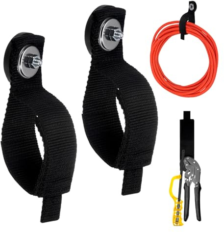 M METERXITY 2-Pack Magnetic Hook 1.7 Dia Heavy Duty Tool Holder | Tool Organization Cord Strap, Extension Cord Strap, for Workshop Garage Hanging Cables Rope Wire Storage