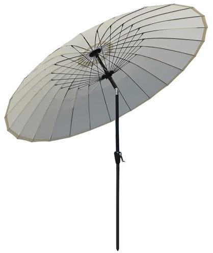 270 cm Runder Gartenschirm, Neigbarer Balkonschirm Sonnenschutz mit Kurbel, Terrassenschirm für Markttisch, Rasendeck, Hinterhof