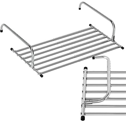 Tendedero plegable para colgar ropa para balcón, extensible, 68 x 120 cm, ahorro de espacio, tendedero para radiador y barandillas de ventanas