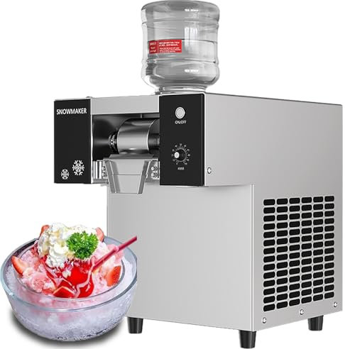 RoyceBee Macchina per Ghiaccio a Fiocchi di Neve Commerciale, Macchina per Ghiaccio a Fiocchi di Neve da 176/275/374 Libbre/Giorno, per Snack Bar di Ristoranti,374 lbs/Day