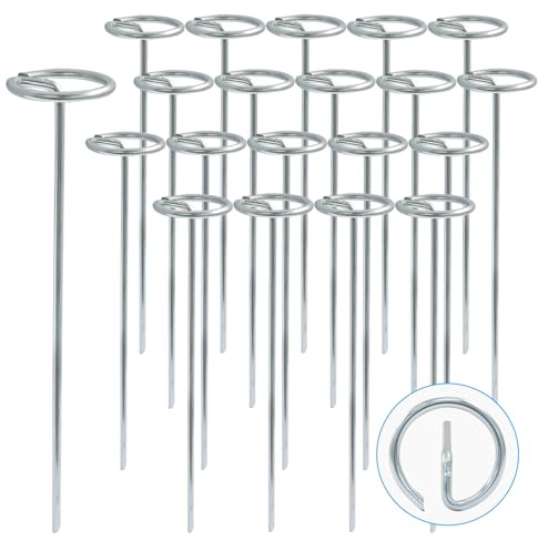 Jiozermi Lot de 20 agrafes galvanisées de 15,2 cm, design en forme de G, piquets de jardin robustes de calibre 11 pour sécuriser les tentes, bâches et tissus d'aménagement paysager
