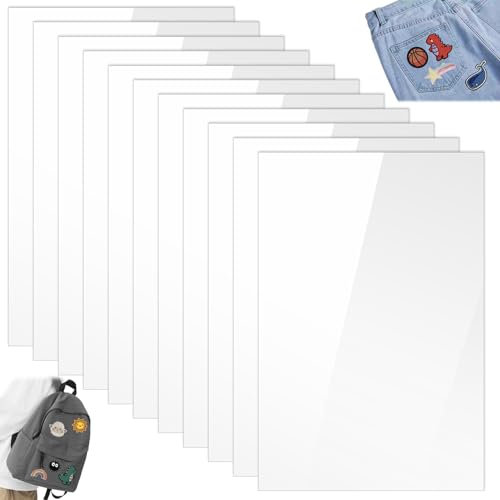 Orixo Pack of 12 A4 double-sided adhesive film for iron-on, ironing fleece, double-sided adhesive, iron-on adhesive for patches, for fabric, clothing, sewing, DIY projects, crafts