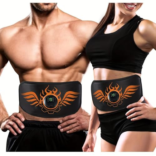 COODAY EMS Bauchtrainer Pro,Bauchmuskeltrainer Elektrisch,12 Modi & 20 Intensitäten EMS Bauchtrainer,Ganzkörper ABS/Bauch/Arm/Bein/Po Trainer