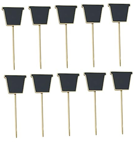 Yardenfun 10 Stück Teiliges Pflanzenschilder mit Beschreibbarer Schwarzer Tafel Dekorative Gartenstecker für Pflanzen Vasen und Nachrichten Umweltfreundlich Wiederverwendbar Leicht und