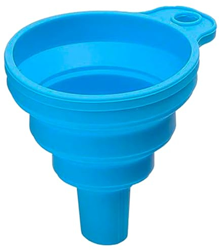 CABLEPELADO - Embudo Plegable de Silicona 11cm - Embudo Flexible para Aceites, Refrigerantes y Líquidos - Resistente al Calor, Fácil de Almacenar (azul)