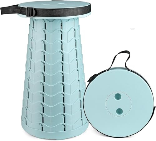 Tragbarer Teleskophocker - Einziehbarer Klapphocker Für Camping Garten Angeln Wandern - Verstellbare Zusammenklappbare Hocker - Maximale Belastung 400lbs, Ice Cream Colour