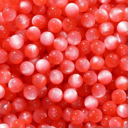 30pcs/lot 8/10/12mm Resin Cat Eye Round Seed Beads Jewellery Making DIY Jewelry Materials Bracelet Necklace Supplies Accessories-30PCS Red-12mm