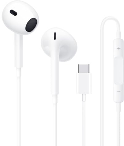 Auriculares USB C, Cascos Tipo C con Micrófono Control de Volumen, Compatible con iPhone 17/16 Pro Max/15/15 Plus/15 Pro MAX//Samsung S20/Huawei/Xiaomi/Google/Pixel