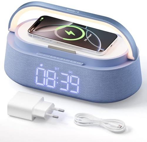 COLSUR Radio Réveil Digital avec Chargement sans Fil avec Lampe