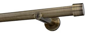 Sento 25mm Gardinenstange Vorhangstange 1-läufig Wandmontage Modern Messing Antik 160 cm Albana