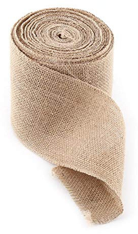 Hilitand Juteband Sackleinen , Bastelmaterial Band Leinen, auf Rolle, Länge 10 m für Hochzeitdeko,Zuhause, Party