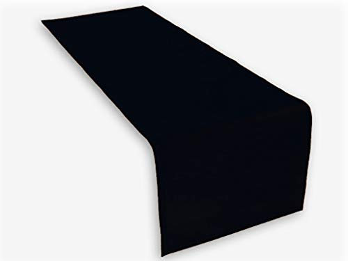 Lemos Home Hochwertiger Tischläufer aus Baumwolle. Tischtuch, Tischdecke. Große Auswahl an Farben. (Schwarz)
