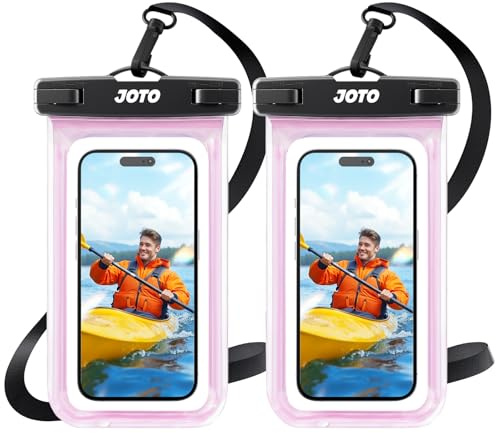 JOTO Vattentät Mobilväska, Vattentätt Mobilfodral IPX8 Universal för mobiler upp till 7,0 (2-pack) - Ljusrosa