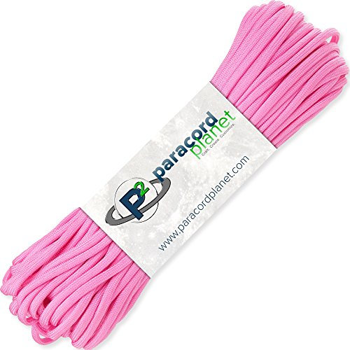 PARACORD PLANET Outdoor Mil-Spec 550 & 850lb Paracord - 100 Feet of Parachute Cord (550 Paracord, Rose Pink)