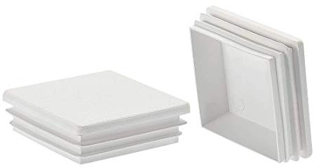 20Pcs 60mmx60mm 2.4inch Plastic Tube Cap Square Post end caps for Railing Newel Stair Railing Tube White