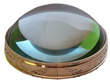 Vintage Solid Brass Desk Magnifying Glass Chart Paper Reader Weight Magnifier