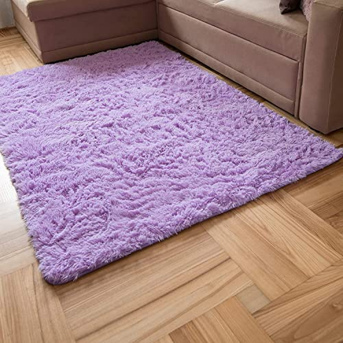 Carpeto Rugs Shaggy Teppich Wohnzimmer Flauschig - Wohnzimmerteppich Modern - Flauschiger Kuschelteppich Hochflor - Weich Langflor Teppich Kinderzimmer, Schlafzimmer - Violett Lila - 160 x 230 cm