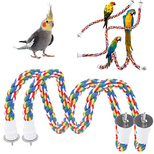 2st fågel tugg rep färgglada fågel abborre stå bomull fågel stege leksaker för papegojor parakiter sittande spelar(80CM)