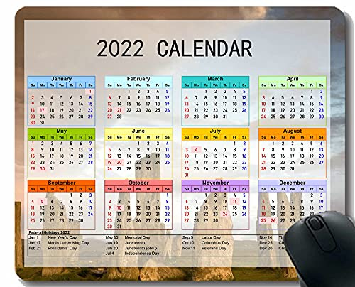 Spelmusmatta 2022 års kalender med semester, stenar figurer glasyta personlig musmatta