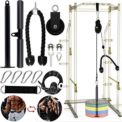 Favuit Kabelzug Fitness Kabel Latzug, Gym Kabel Unterarmtrainer Set Arm-Krafttraining Gewicht Trainingsgerät DIY Kabelzug Pulley System Latzugturm für Zuhause Gym Bizeps Curl Trizeps Armtraining