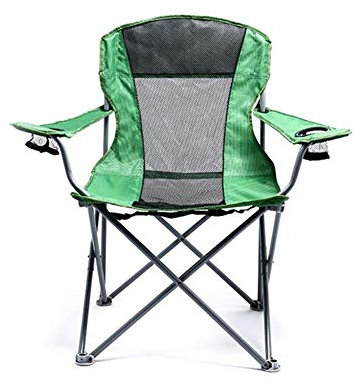 Taburete silla plegable al aire libre, marco de acero resistente, silla de campamento portátil con portavasos, uso para festivales/pesca/jardín/playa, B, color: B (color: A)