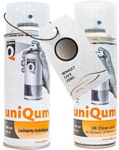 UniQum Autolack + Klarlack 2K Spraydose für RENAULT CAFE 23561 Autolack Reparatur 2 x 400 ml