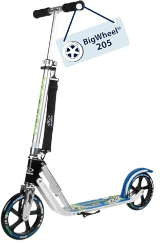 HUDORA BigWheel 205 Scooter - Stabiler Aluminium-Roller - Höhenjustierbarer & zusammenklappbarer Cityroller mit Ständer - Sportlicher Kinder- & Erwachsenenroller für bis zu 100kg