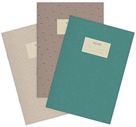 etmamu 147 3er-Set Notizhefte A5 | Geometrische Muster, 32 Blatt Punktraster