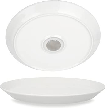 silwy® Porzellan-Magnet-Teller (2er-Set) - perfekt für Camping, Caravaning und Boating - rutschfestes Geschirr ohne jegliches Klappern stapelbar