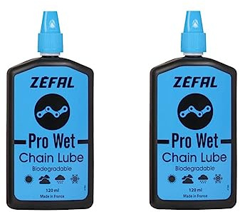 ZEFAL Pack Pro Wet Lube 120ml - Dos Botellas de Lubricante Cerámico Premium Biodegradable Cadena de Bicicleta - Aceite de Cadena de Muy Larga Duración - 2 x Botellas de 120ml