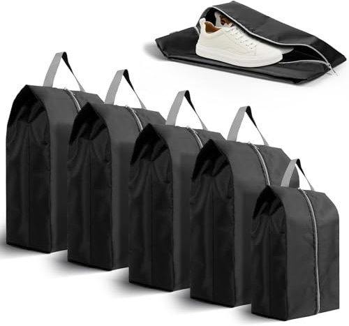5er Schuhtasche - Wasserfeste Schuhbeutel für Reise, Schmutzabweisender Schuhsack, Staubdicht Schuhsack, Urlaub Shoebag Tasche für Trennung von Schuhen Kleidung, 4Set X-Large + Large