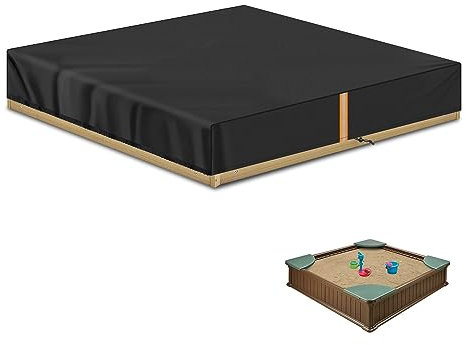VANSHEIM Sandbox Cover Sandpit Canopy Waterproof UV Protection 150x150x20cm