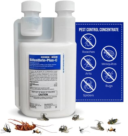 Bifenthrin Plus-C Insecticide (16 oz) - Roach Killer Indoor Infestation, Termite Treatment, Ant Control & Wasp Spray - Home Defense Pest Control, Residential, Commercial, and Industrial Use