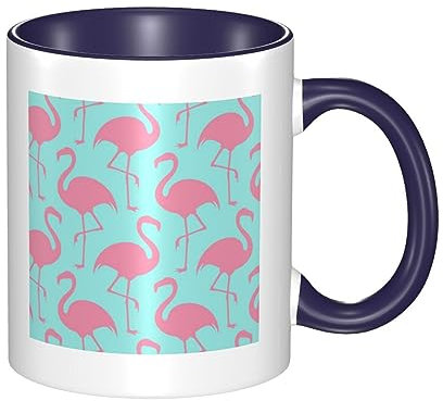 RFSHOP Tazza da caffè in ceramica, con fenicottero rosa, tazza da viaggio, tazze da tè personalizzate, tazza da latte, per ufficio e casa