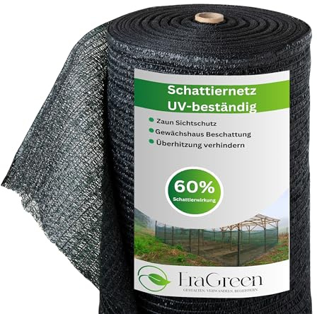 EraGreen Filet d'ombrage 20m x 1m - Protection solaire avec 60% d'ombrage pour plantes, clôture de jardin et balcon - Obscurcissement pour serre - Stabilisé aux UV et résistant aux intempéries