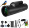 Olycism Télescope monoculaire 12x 42 HD FMC BAK4 Prisme Télescope monoculaire Portable pour Adultes avec Support pour Smartphone Trépied étanche Convient pour l'observation des Oiseaux, la Chasse