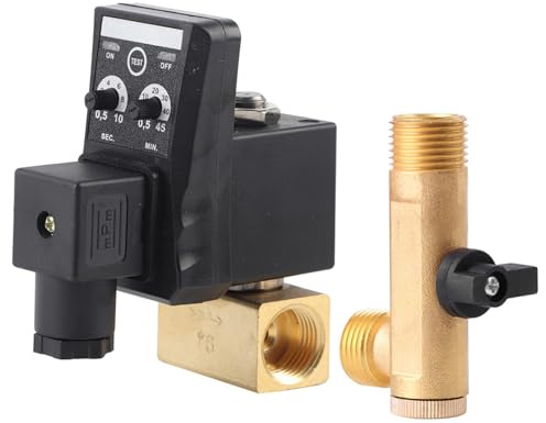Válvula de drenaje automática Sunicon, válvula de drenaje temporizada electrónica automática G1/2 DN15 para gestión de condensado del compresor de aire