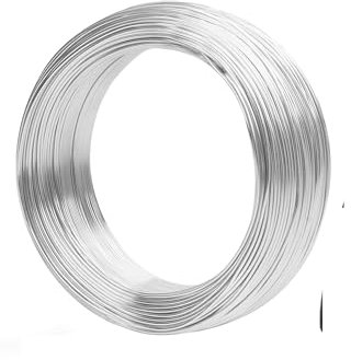 Basteldraht aus Edelstahl, Draht zur Schmuckherstellung, 100 m / 328 Fuß, Aluminium-Basteldraht mit Schneider – biegbar, 18 Gauge, Silber – 1 mm