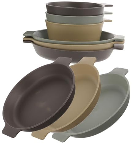 BESPORTBLE 1 Ensemble De Vaisselle D'Extérieur Vaisselle De Camping En Plastique Assiettes Et Bols Plats D'Extérieur Incassables Couverts Ustensiles De Service Assiette De Camping Bol