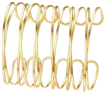 FOCALOOK Offen Armreif Damen Edelstahl Armband Damen Offen Armspange Wickelarmband Manschette Armreif Freundschaftsarmband Schmuck Accessoire
