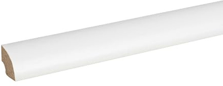 PROVISTON Lot de 5 plinthes quart de barres 12 x 12 x 2000 mm, en bois massif blanc, à coller, clipser, vis et clous, 10 m