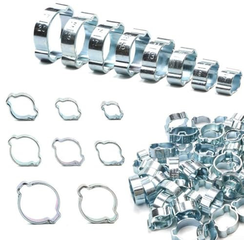 Stainless Steel Double Hose Clamp, Wide Application, 80PCS Assorted Sizes
