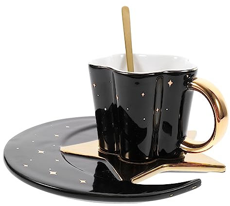 Amosfun Tazze Da Caffè Con Design a Forma Di Fiore Piattino Incluso Tazza Da Tè Pomeridiano e Tazza Per Acqua Multifunzionale Per Casa Caffetteria Utilizzabile Come Vaso o Segnalibro