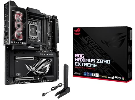 ASUS ROG Maximus Z890 Extreme Intel® Z890 LGA 1851 E-ATX, Advanced AI PC-Ready, 24+2+1+2 passaggi, DDR5, WiFi7, 2.5G/10G LAN, PCIe® 5.0 M.2, Thunderbolt™ 5, USB Type-C®, AI OC, display LCD da 5