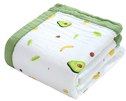 Toyvian Babybadetuch Aus Vierlagiger Baumwollmusselin Weiches Saugfähiges Neugeborenen-Handtuch Mit Avocado-Motiv Leichtes Und Schnelltrocknendes Tuch Für Kleinkinder Hautfreundlich Und St